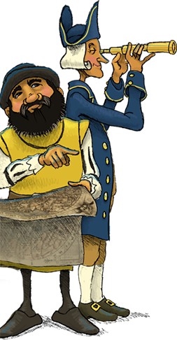 Ferdinand Magellan and James Cook cartoon