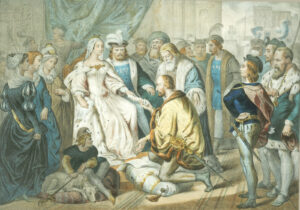 Christopher Columbus at the Court of Queen Isabella II of Spain who funded his New World journey. The Mariners' Museum 1950.0315.000001