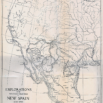 Map showing various explorers' routes, including Cortes in New Spain (present day Mexico) The Mariners' Museum from F799 .B69 Rare