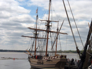 A recreation of the ship the Godspeed, located at Jamestown Settlement, Virginia.