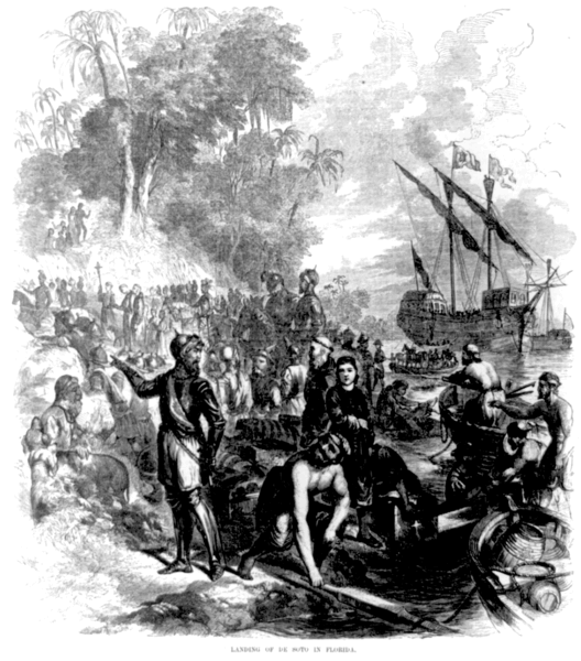 De Soto landing in Florida in 1539