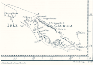 Map of the Isle of Georgia in the South Atlantic