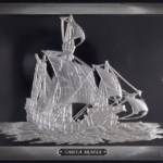 Silver ingot of the "Santa Maria" ship, made as part of The Franklin Mint’s commemorative Great Sailing Ships of History series, Issue No. 12. The Mariners' Museum 1974.0001.000013