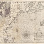 A Map of New England Compass rose is featured on this map, along with portrait of John Smith. The Mariners' Museum F229 .S65 Rare