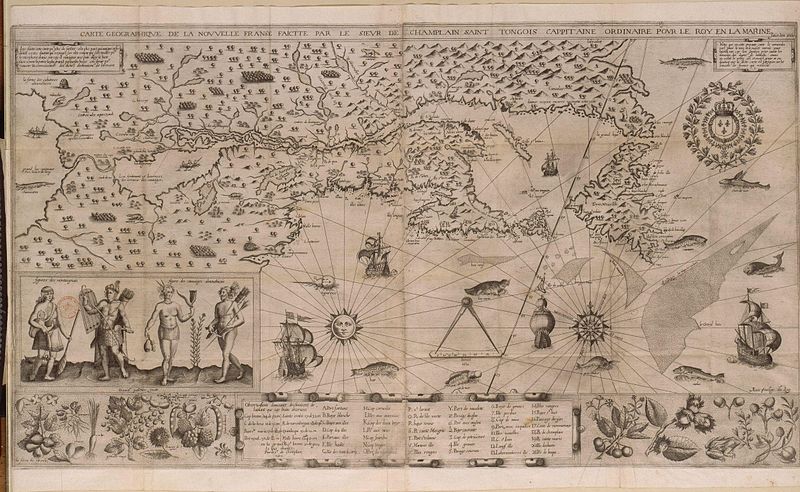 A map of New France, by Samuel de Champlain