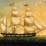 19th century painting of the barque "Dunlap" of Bangor, Maine. The Mariners' Museum 1933.0750.000001