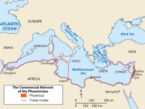 A map of the Phoenician trade routes