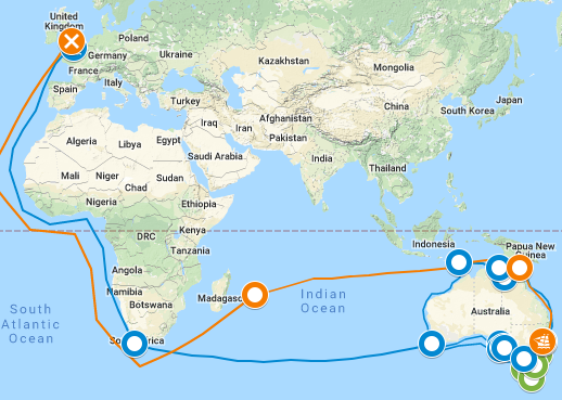 Map Of Matthew Flinders Journey Matthew Flinders Interactive Map - Ages Of Exploration